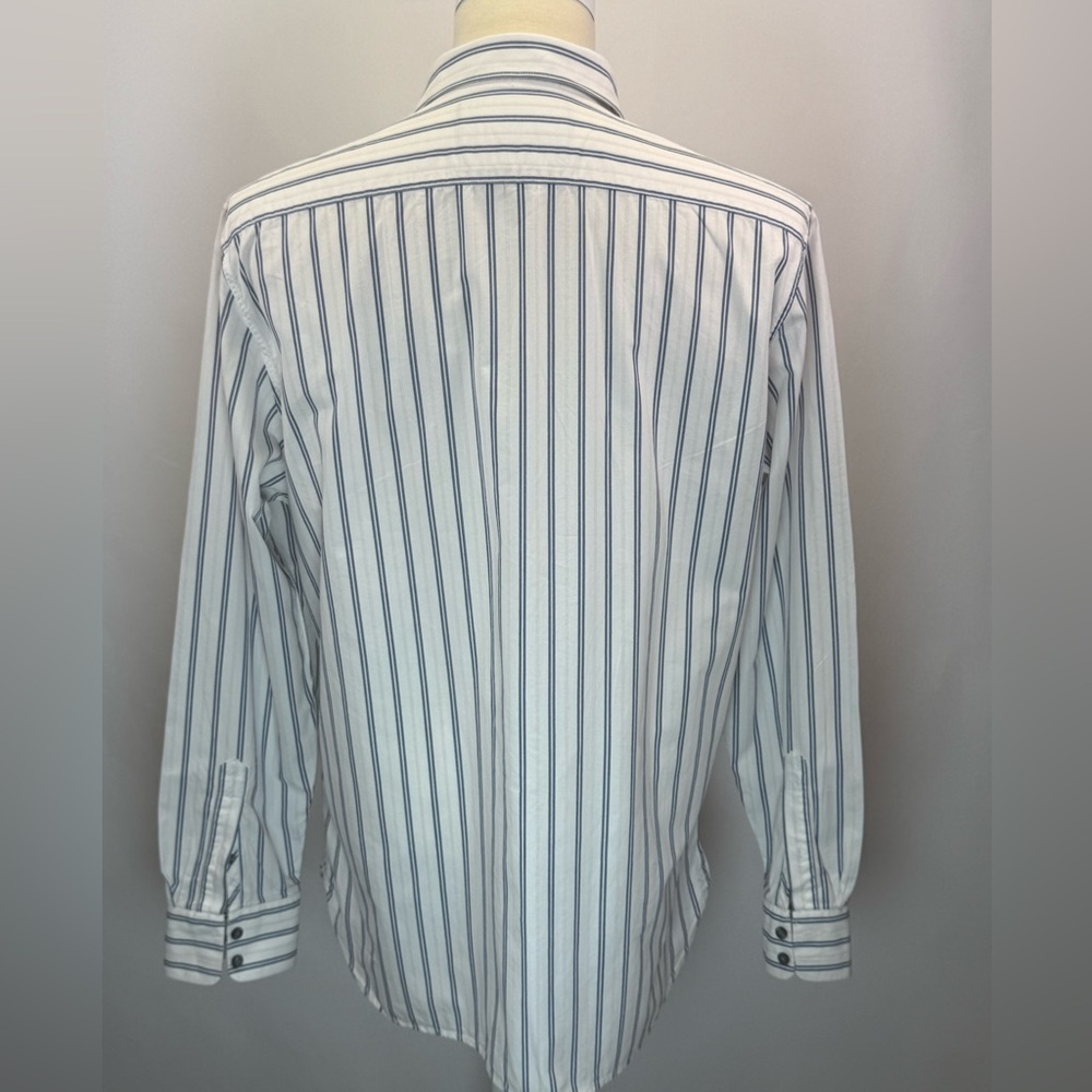 American Eagle Outfitters Men's Vintage Fit Blue White Striped Long Sleeve XL - Picture 5 of 7